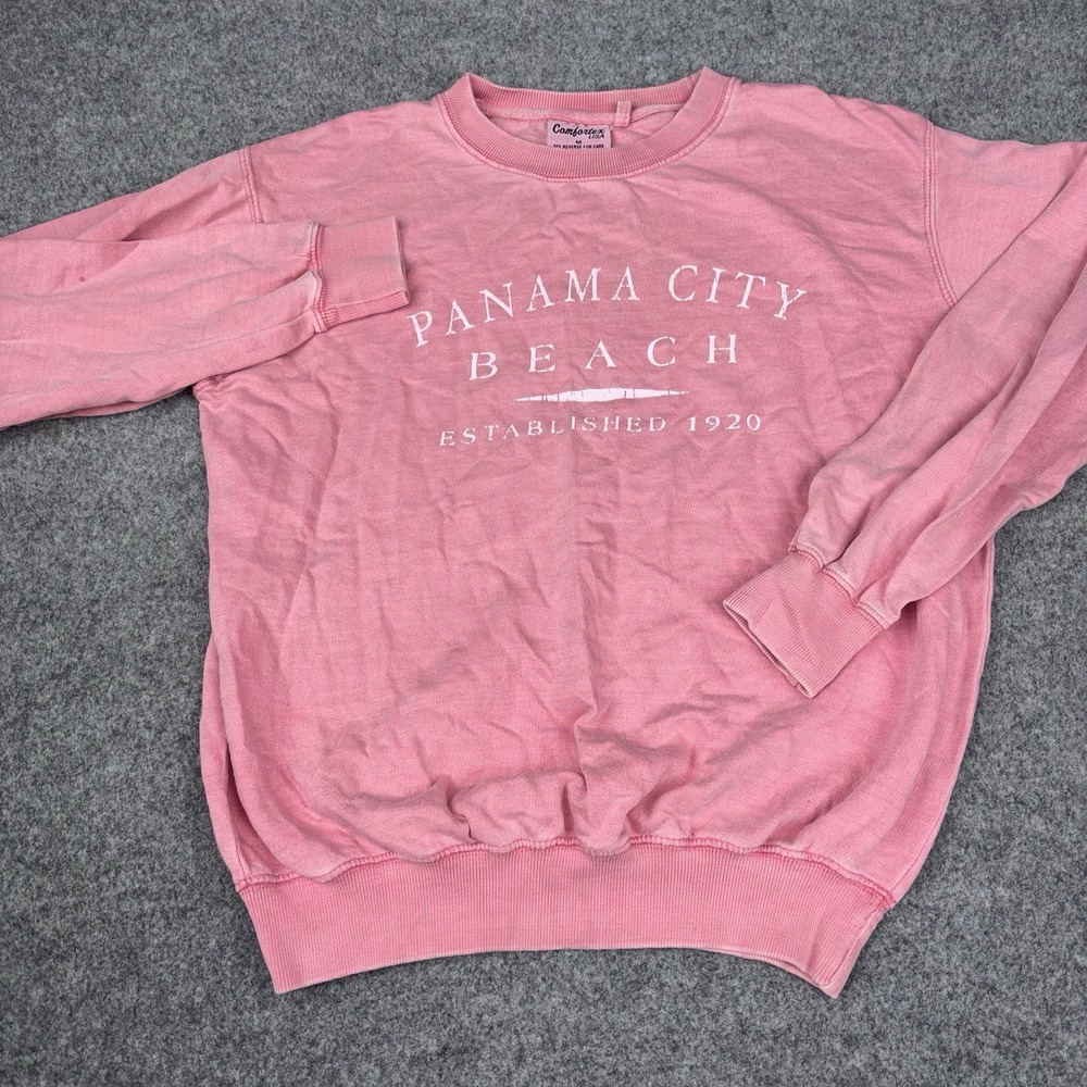 Panama City Beach Sweatshirt Women's Medium Pink Comfortex USA Florida Graphic - Picture 2 of 11
